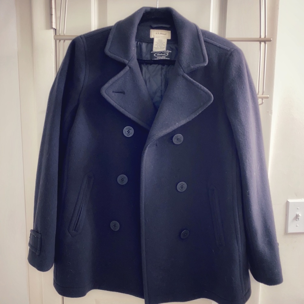 LL Bean classic lambs wool peacoat